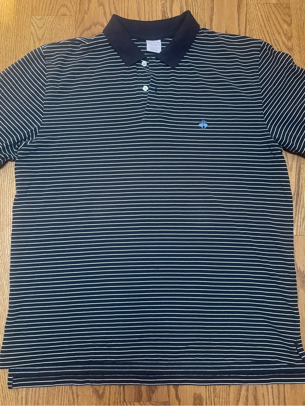 Brooks Brothers Navy & White Striped Polo